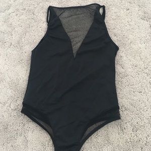 One Piece Mesh V-Neck Bodysuit!